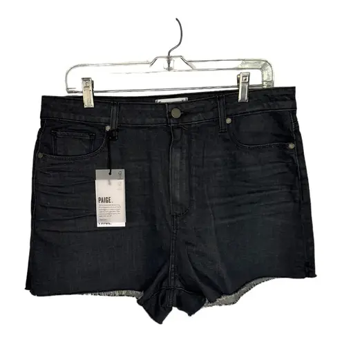 Paige  Margot High Rise Raw Hem Cut Off Pebbles Indigo Denim Jean Short Sz 32 New