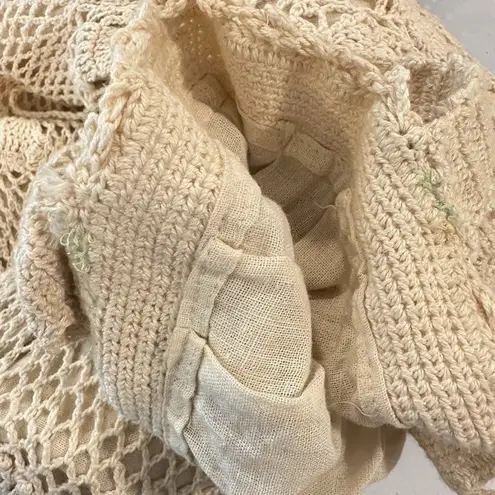 Designed by NT Crochet Maxi Dress Size Medium Cream Boho Hippie Festival Neutral