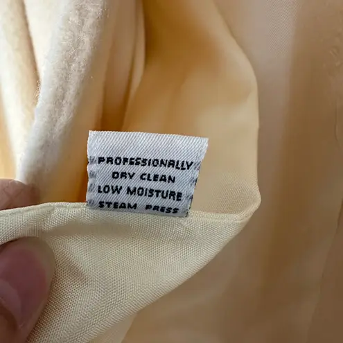 Vintage Michelle Stuart Wool Coat Puff Sleeve Button Front Jacket Cream‎ Mediun Size M