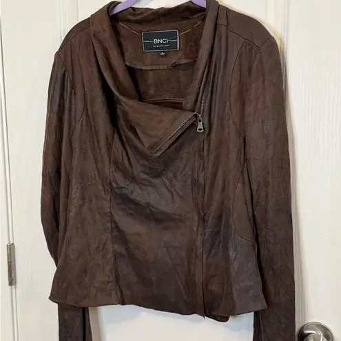 Blanc Noir Dark Brown Leather Jacket Size L