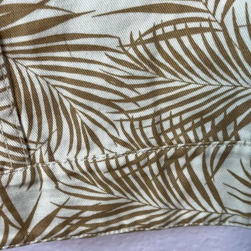 Colleen Lopez Reversible Beige Tan Denim Palm leaf Jacket with Snaps Size XS New