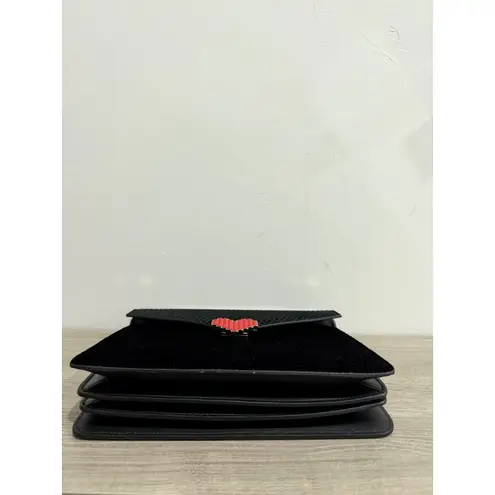 Les Petits Joueurs Pixie Lolita Leather & Velvet Top Handle Bag Black