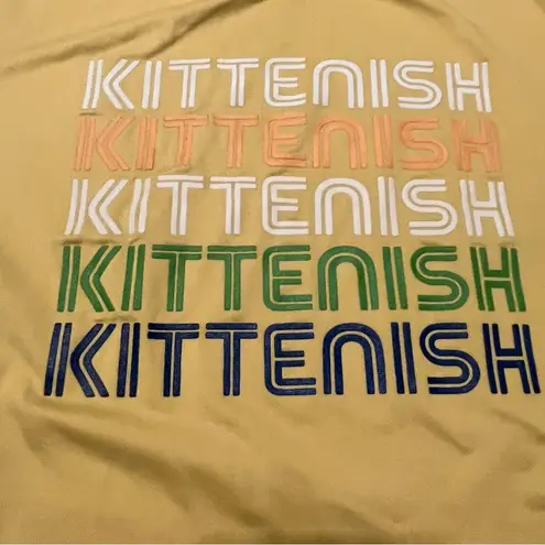 Kittenish Women Size Small Yellow Cropped Crop Top Short Sleeve Shirt Tee Preppy