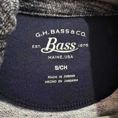 G.H. Bass & Co Grey Long Sleeve Heathered Knit Open Front Moto Cardigan Small Blue