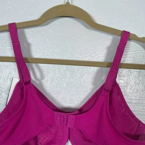 Wacoal Women 38C Pink Visual Effects Minimizer Bra Underwire Unpadded Lace