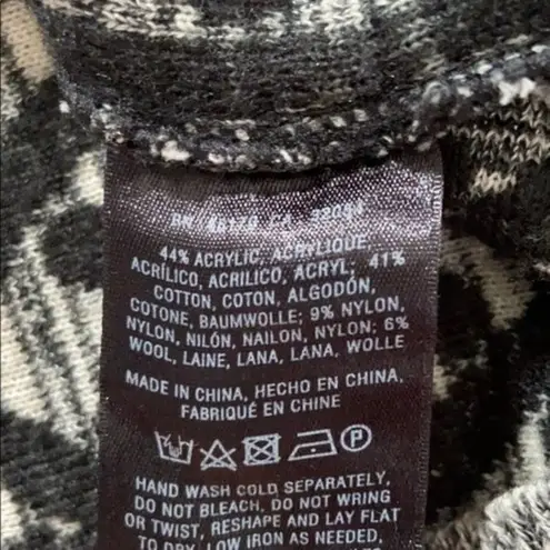 Anthropologie Moth Fair Isle Chenille Cable Knit Pattern Sweater Dress Small Black