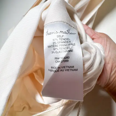 Travis Mathew Dwelling Tencel Wrap Crop Top Ivory Women’s Large