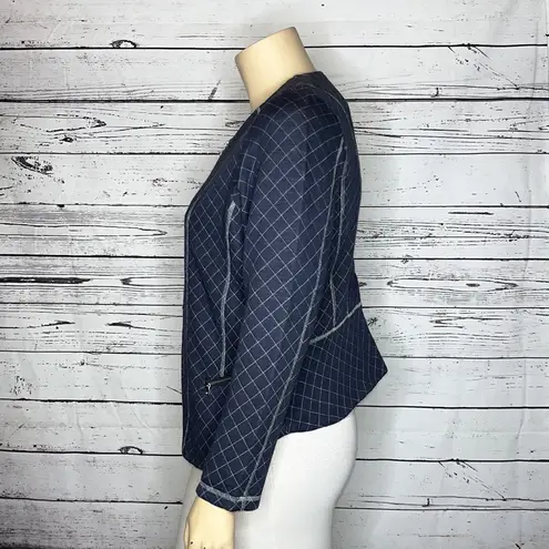 cj banks  NWT Size X 14W Blue & White Zip Front Knit Jacket