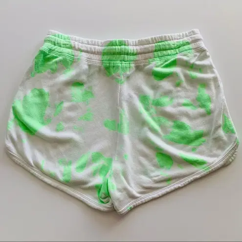 Sundry Lime Green Tie Dye White Drawstring Cut Off Short size 3 Large