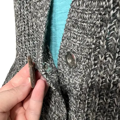 Carolyn Taylor Womens Cardigan Sweater Hooded Oversized Button Closure Medium