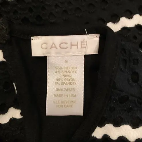 Cache  black and white long dress in size medium