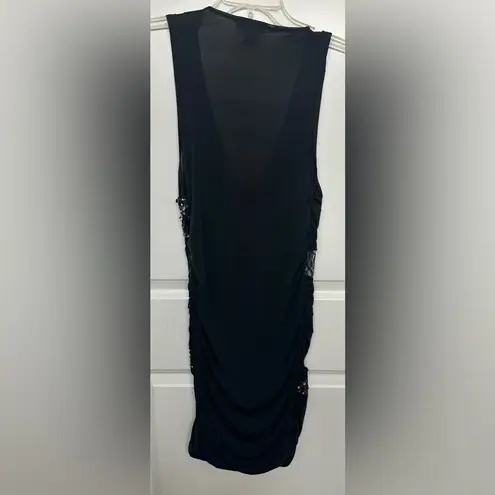 Wet Seal Y2K  Black One Shoulder Dress with Silver Sequins