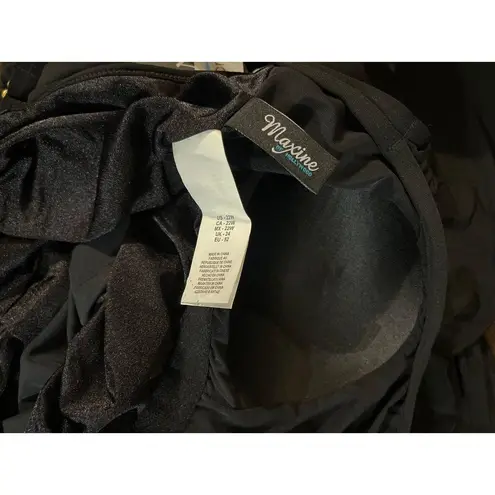 Maxine of Hollywood Jersey Swim Romper One Piece Swimsuit Size 22W Black New