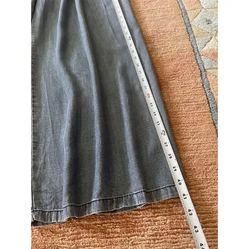 Hunter & Brooks Wide Leg Pants Tencel Blue High Rise Palazzo Trouser Size M Size M