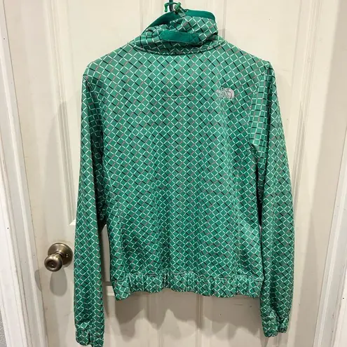 The North Face  Green Retro Patterned Jacket with Fleece Lining Women’s Medium