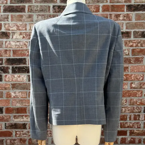 Tommy Hilfiger H Hilfiger grey plaid 98% wool blazer w/satin lining / 12 / Excellent condition