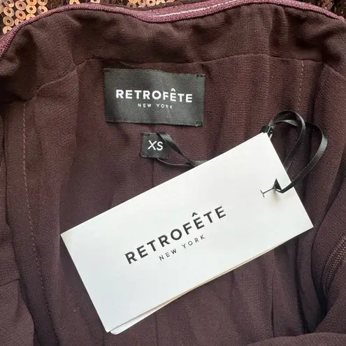 NWT Retrofete Ember Strapless Sequin Maxi Dress in Dark Chocolate Size XS Brown