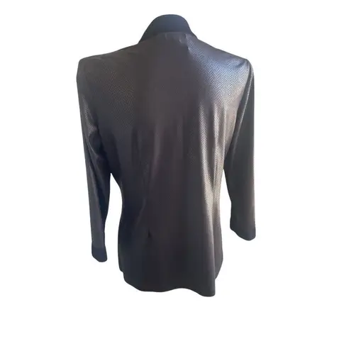 Misook NWT Dark Brown Open Front Snake Print Cardigan S