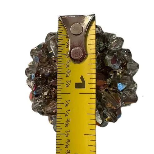 Vintage Aurora Borealis Crystal Beaded Pin Brooch