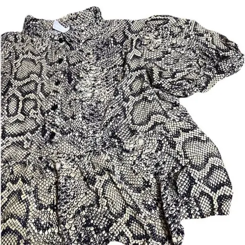 Live 4 Truth Women’s Top Shirt Black Cream White Boa Snake Animal Print Sz XL