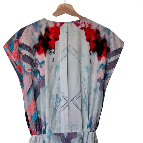 Hunter bell M Zip Jumpsuit geometric print Colorful Cup Sleeves Size M