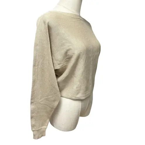 LAUREN RALPH LAUREN Women’s P XS Tan Dolman Sleeve Crop Knit Top Sweater Blouse