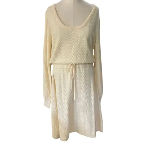 Hope & Henry Women's Long Balloon Sleeve Scoop Neck Sweater Dress Size 12 NEW