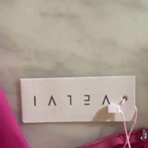 Velvi Sochi Mini Hot Pink Feather Trim Strapless Bodycon Dress Size M Size M