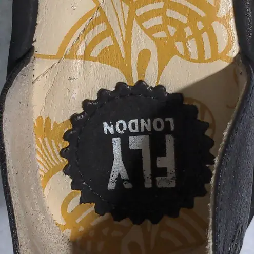 Fly London Yake Leather Wedge Sandals in Black– Size 41 (US 10-10.5) – EUC