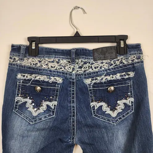 Soundgirl Women's Size 11 Flare Bootcut Jeans Rhinestone Retro Y2K Denim