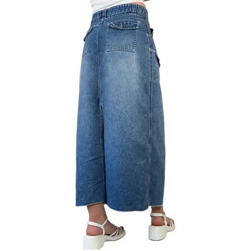 No Boundaries Vintage 90s  Denim Cargo Maxi Skirt