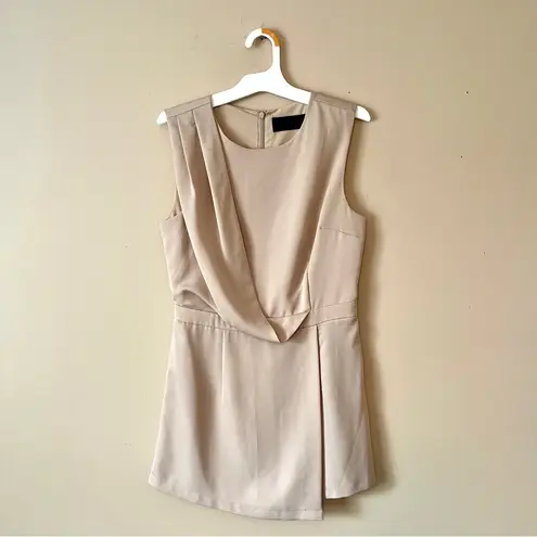 Blaque Label | Tan Nude Faux Wrap Sleeveless Romper Sz S