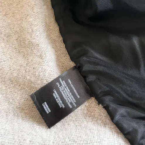 Robert Rodriguez Black Leather Beige Knit Mixed Media Motorcycle Jacket Size S