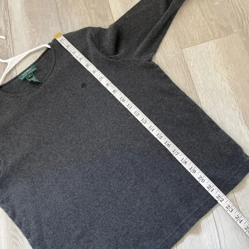 Lauren Ralph Lauren Top cotton long sleeve womens Gray (large) vintage classic