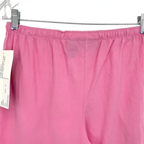 Jane Ashley Pink Cotton Drawstring Capri Pedal Pusher Pants