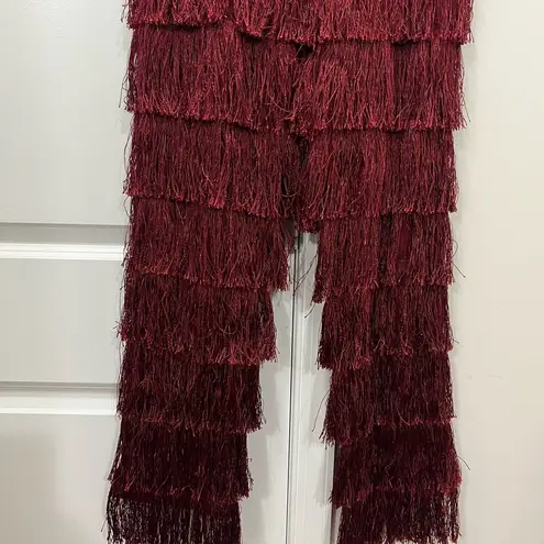 Lavish Lice Lavish Alice Red High Gear Fringe Pants Size Medium