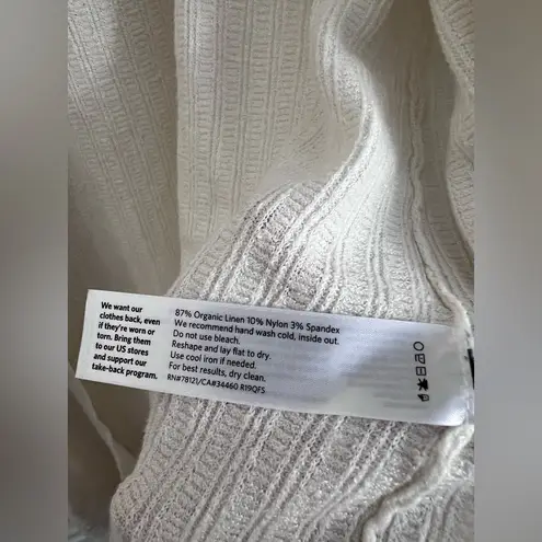 Eileen Fisher  Cardigan Soft White Organic Linen Stretch Crepe Long sleeve L