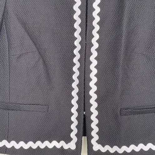 Hobbs London Womens Blazer Jacket Sz 6 Melonie Textured White Trim Cropped