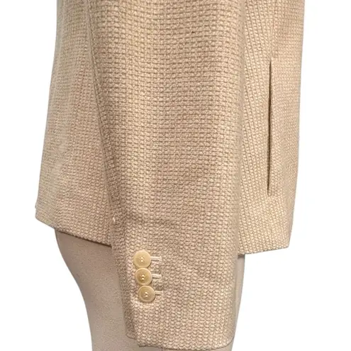 Loro Piana Cashmere Button Front Notch Lapel Blazer Tan Size 44 US 8