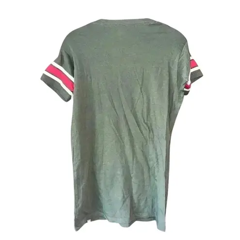 47 Brand Minnesota Wild NHL Hockey T-Shirt Green Striped Sleeve Logo Large C24