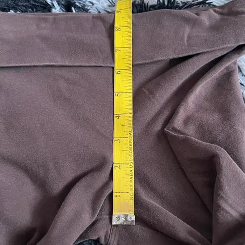 Brown Fold Over Flare Leggings, Y2K 2000s Lounge Yoga Pants Soft Stretchy Small