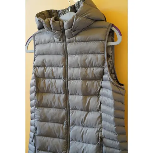 32 Degrees Heat Thermal Lightweight Puffer Vest Detachable Hood Gray Size XS - Image 4