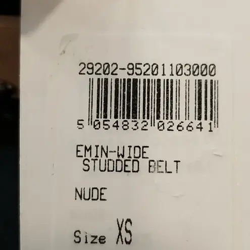 Reiss ππ Emin Studded Wide Leather Belt ~ Nude XS