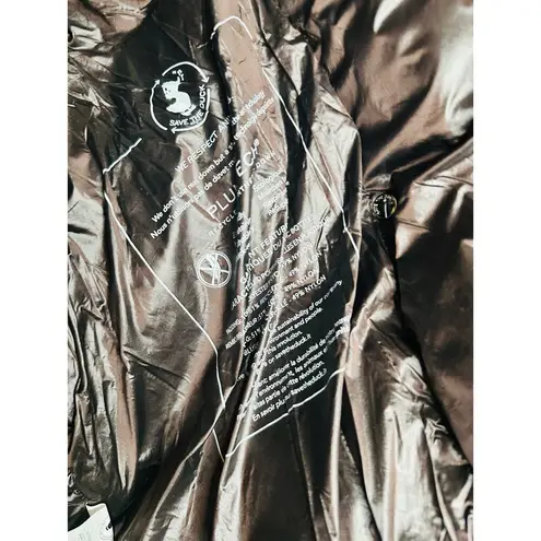 SAVE THE DUCK Ishya Puffer Black Brown Copper Moto Quilted Coat Jacket Size S