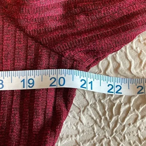 C'Est La Vie Womens Mock Neck Sweater Ribbed Long Sleeve Button Cuff Maroon XL Red