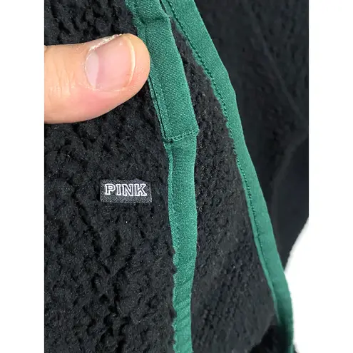 Miami Hurricanes UM Pink Victorias Secret Sherpa Fleece Snap Jacket Sz M Cozy Black Size M