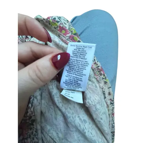 Nation Ltd Claudine Yoked Tee Superbloom Floral Long Sleeve Puff Sleeve Size S