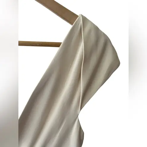 Zac Posen Cream One Shoulder Sheath Cocktail Dress Size 2