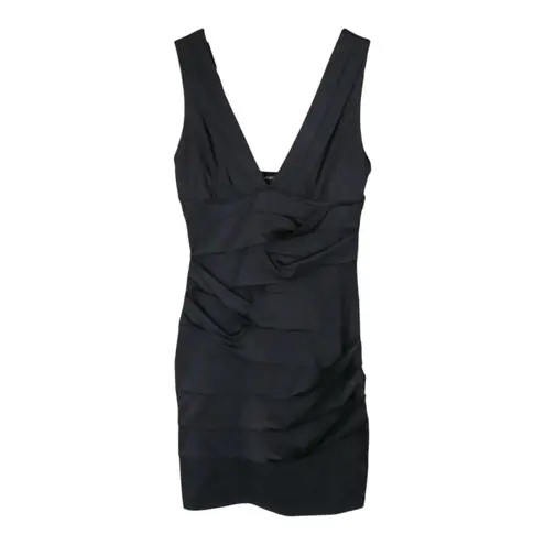 NIKIBIKI Vintage Y2K Black Ruched Mini Dress
