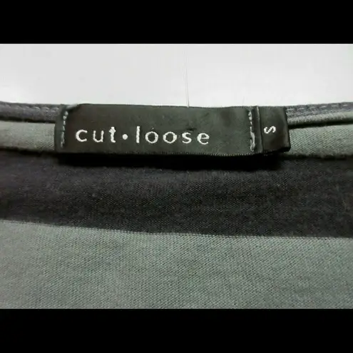Cut Loose knit top striped sz small Black